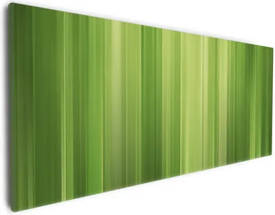 Produktbild von Wallario Premium Leinwandbild Grün und schwarz gestreift - Abstraktes Streifenmuster in Größe 30 x 75 cm