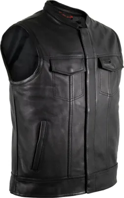 Produktbild von Herren Jeans Lederweste aus Rindsleder Weste Kutte Biker Motorrad Racing Custom(L)