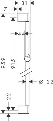 Obrázek produktu pro hansgrohe sprchová tyč Unica´Crometta 900 mm chrom bez hadice, 1 ks.