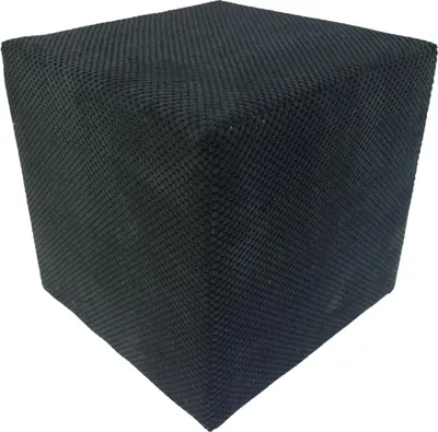 Zdjęcie produktu dla Pufa ZEFIR DOT welurowa 40x40 cm tapicerowana kwadratowa miękka pufa do salonu i sypialni czarna