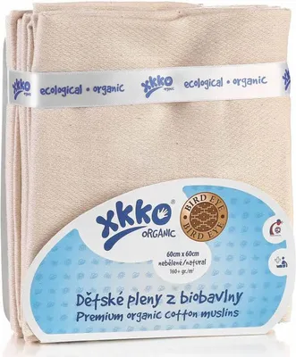 Zdjęcie produktu dla xkko pieluszki bawełniane Bird Eye zestaw 5 organicznych 60x60 cm
