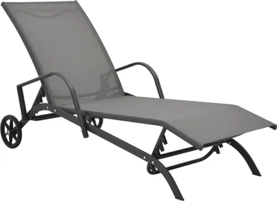 Produktbild von vidaXL Sonnenliegen 2 Stk. mit Tisch Textilene und Stahl