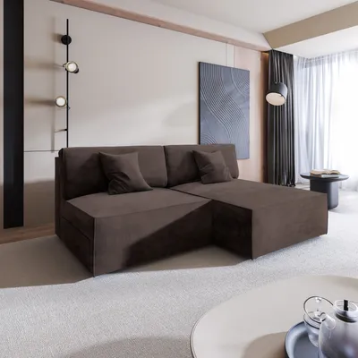 Produktbild von Masseno Ecksofa FIORO M mit Schlaffunktion L-Form, Sofa mit Bettkasten, Wohnzimmersofa, Couch, Soffa, Bettsofa, Couchgarnitur- Braun, MONOLITH 29