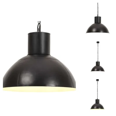 Image de vidaXL Lampe à suspendre 25 W noir rond 48 cm E27 - Lampes