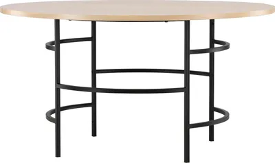 Obrázok produktu pre FURNLUX Jedálenský stôl Kodaň dub a čierna 140 cm / Hlavná farba: béžová / Rozmery: 140 x 140 x 74 cm