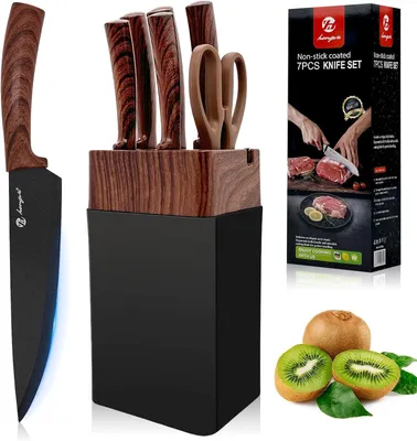Obrázok produktu pre Súprava nožov 7-dielna, s blokom na nože, nehrdzavejúca oceľ, ergonomické rukoväte, pre varenie