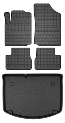 Zdjęcie produktu dla Dywaniki gumowe + mata bagażnika do Citroen C3 I 2002-2009 (standardowy bagażnik) – czarne, dopasowane – Wielganizator SolidPRO
