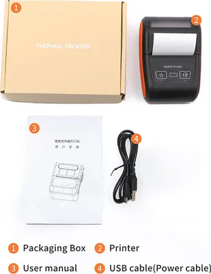 Zdjęcie produktu dla Przenośna drukarka paragonów 58 mm mini druk termiczny Bezprzewodowe połączenie BT USB 203DPI Mobilna z 2-calową rolką papieru kompatybilna z systemami Android/iOS/Win dla małych restauracji biznesowych