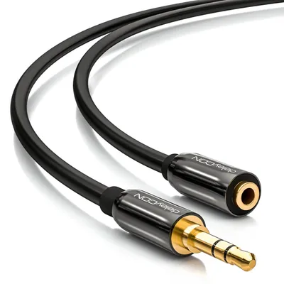 Produktbild von deleyCON MK326, 3.5mm, Männlich, 3.5mm, Weiblich, 10 m, Schwarz