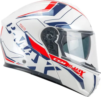 Zdjęcie produktu dla Kask modułowy CGM 569G C-MAX City Blue White Red Shiny rozmiar XS