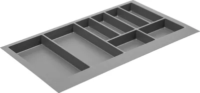 Produktbild von Universal Kunststoff Besteckeinsatz Schubladeneinlage 474mm Tiefe Besteckkasten Anthrazit 840mm