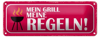 Produktbild von Blechschild Spruch 27x10cm mein Grill meine Regeln Dekoration