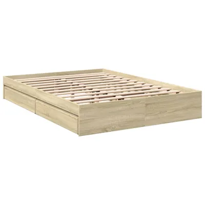 Obrázek produktu pro vidaXL Rám postele se zásuvkami Sonoma dub 160x200cm materiál na bázi dřeva