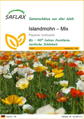 Produktbild von SAFLAX - Islandmohn – Mix - Papaver nudicaule - 8000 Samen