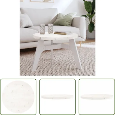 Produktbild von The Living Store Tischplatte Rund Weiß Ø60x3 cm Massivholz Kiefer