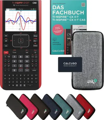 Produktbild von TI-Nspire CX II-T CAS inkl. Schutztasche Hellgrau & Fachbuch (160 Seiten, 17x24cm) – Grafikrechner – Smart Set