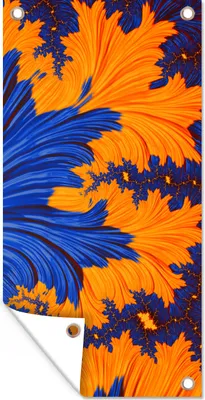 Produktbild von MuchoWow® 30x60 cm Outdoor-Poster Gartendeko Sichtschutz Garten Poster für den Garten  Blätter - Kunst - Psychedelisch