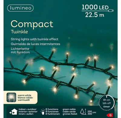 Produktbild von Lumineo LED-Lichterkette Compact Außen 27,5 m warmweiß