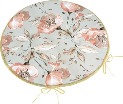 Zdjęcie produktu dla Poduszka Adéla okrągła gładka - średnica 40 cm - Łososiowa, szara