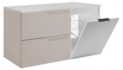 Obrázok produktu pre Rodan Skrinka pod umývadlo 100cm - s doskou a košom na bielizeň - Kašmír-biela - MODERN
