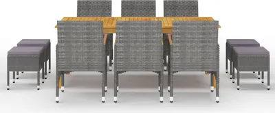 Produktbild von vidaXL 11-tlg. Garten-Essgruppe Grau