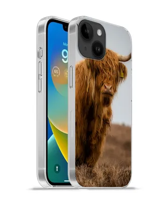 Produktbild von MuchoWow® Handyhülle Schutzhülle Hülle für Apple iPhone 14 - Softcase Schottischer Highlander - Düne - Gras Silikon Softcase Handy Hülle - Mobiltelefonhülle