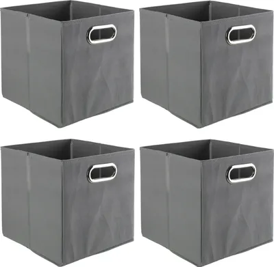 Produktbild von Aufbewahrungsboxen - 27 x 27 cm - Grau - Vlies - 4er Set