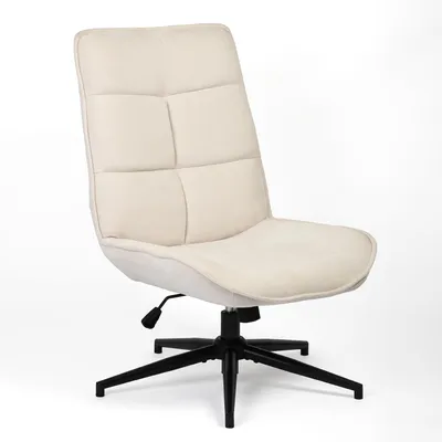Dreh- und Relaxsessel mit Chenille-Bezug, beige, 61x67x89-95 cm