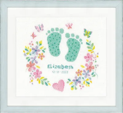 Produktbild von Vervaco Kreuzstich Set "Babyfüße", Zählmuster, 27x25cm