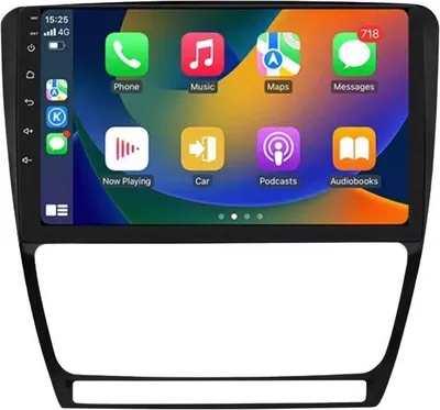 Zdjęcie produktu dla Radio samochodowe z Bluetooth i CarPlay do Skody Octavii II (2008–2013) – kompatybilne z Apple i Android – system stereo z nawigacją – 2 GB pamięci RAM, 32 GB pamięci