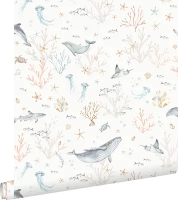 Obrázok produktu pre ESTAhome tapeta podmorský svet béžová a sivomodrá 50 x 900 cm