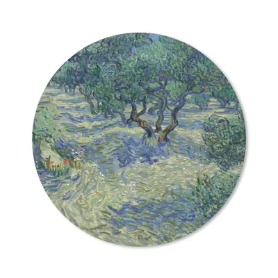 Produktbild von MuchoWow® Mauspad Mousepad Der Olivenhain - Vincent van Gogh 30x30 cm - Mousepads - Maus Mat - Pad - Mausunterlage - Tischunterlage - Schreibtischmatten