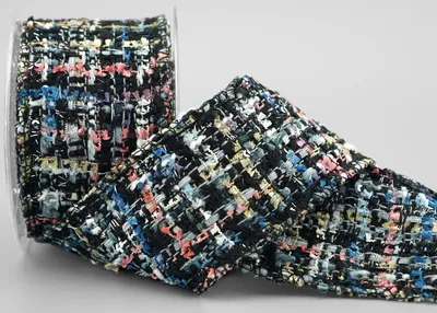 Productafbeelding van Decoratief Lint van Woven Stof, 5m x 63mm in Zwart