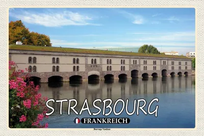 Produktbild von vianmo Holzschild 12x18 cm Strasbourg Frankreich Barrage Vauban