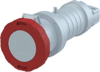 Produktbild von Amphenol 63 Ampere CEE Kupplungssteckverbinder 4-polig (3P+PE) Buchse, Kodierung 6h rot 380/415V Frequenz 50 und 60Hz -