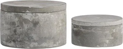 Produktbild von Famanu Aufbewahrungsboxen Set aus Beton - Grau, 4-teilig