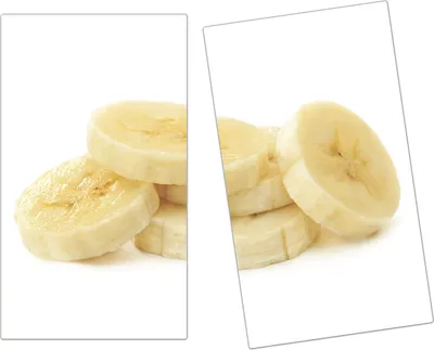 Produktbild von Spritzschutz Herdabdeckplatte Schneidebrett aus Glas Scheiben aus Bananen 2-Teilig (60x52cm)