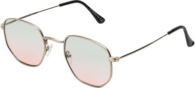 Produktbild von Uni Sonnenbrille Eckige Form 80er Modern Urlaub Sommer Strand 30562 Grün/Rosa