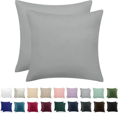 Produktbild von 2er Set Kissenbezüge 80x80 Grau Mikrofaser Reißverschluss
