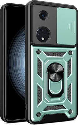 Produktbild von Hülle für Oppo Reno8 T 5G mit Ring Ständer Halter Dia Kameraschutz TPU PC Hybrid Handyhülle Grün