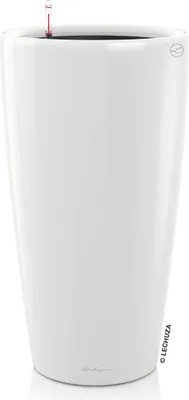 Produktbild von LECHUZA-Pflanzgefäß RONDO Premium 40 Weiß Hochglanz | Pflanzsäule mit Bewässerungssystem | Hochglanz-Oberfläche | Ø 40 x 75 cm | 15740