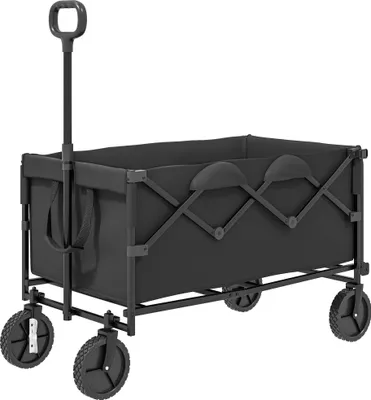 Produktbild von Gartenwagen 100 kg belastbar klappbar Erweiterter Transportwagen mit herausnehmbare Plane Schwarz
