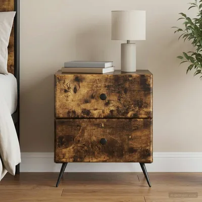 Immagine prodotto di vidaXL Comodino in rovere affumicato 43 x 34,5 x 47,5 cm in materiale derivato dal legno