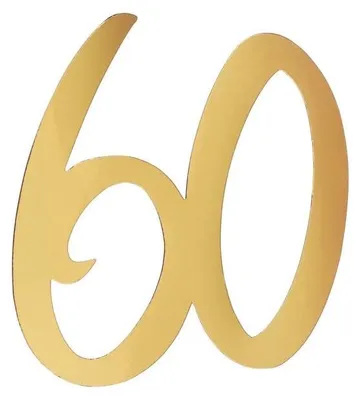 Produktbild von Goldene Deko-Zahlen '60' für Geburtstag & Jubiläum, 4er Set, 20 x 18 cm