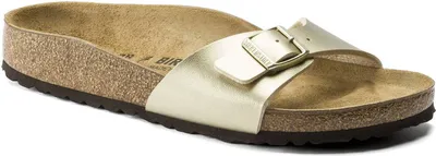 Produktbild von Birkenstock Madrid Damen-Pantoletten in Gold – weite Passform