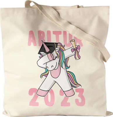 Produktbild von Abitur 2023 Jutebeutel Stoffbeutel Canvas  Einhorn Pferd Abschlussgeschenk Abitur Humorvoll Gymnasium Geschenkidee