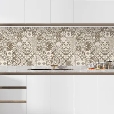 Produktbild von Klebefolie für Küchenrückwand – Lumaléa – Zementfliesen-Effekt – Klebefolie + GLANZ-Schutz – 60 x 60 cm