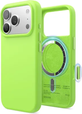 Image de Elago Étui en silicone MagSafe pour iPhone 17 Pro, vert citron