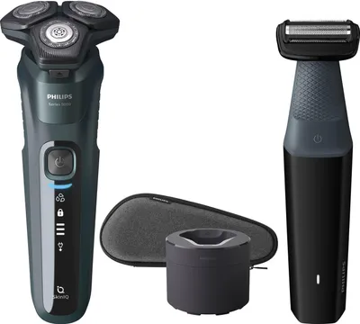 Zdjęcie produktu dla Philips SHAVER Series 5000 S5584/57, Golarka rotacyjna, Zielony, Szary, SkinIQ, Stal nierdzewna, LED, SH71