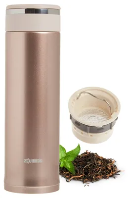 Obrázok produktu pre Termohrnček s sitkom na čaj ZOJIRUSHI SM-JTE46-PX, 460 ml, zlatý